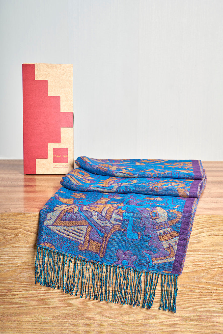 Nazca - 12 Chales Baby Alpaca Color Azul