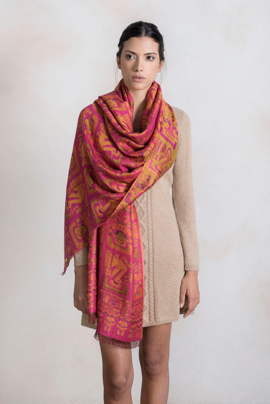 Lambayeque - 3 Mantón Royal Alpaca y Seda Color Multicolor