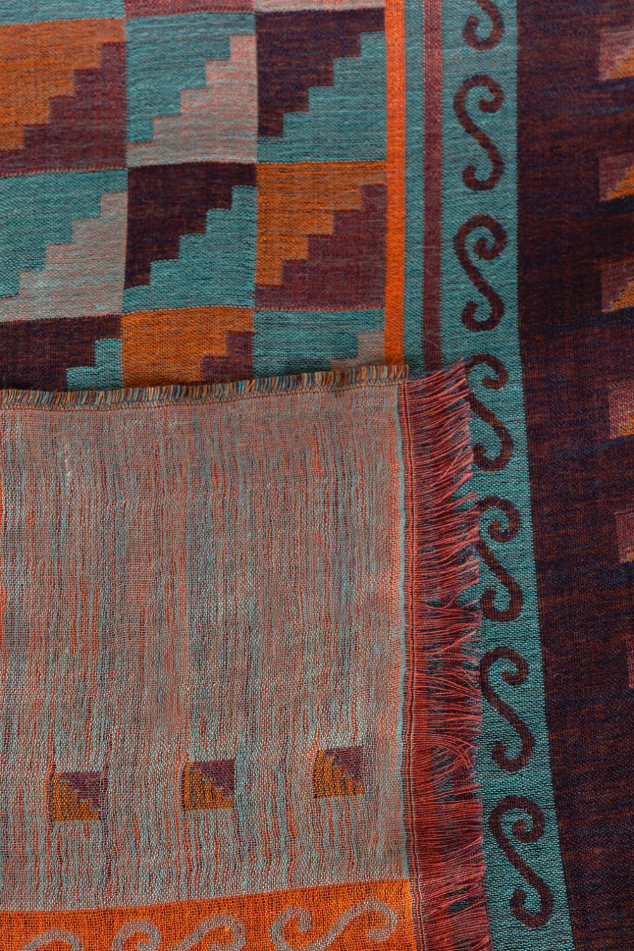 Nazca - 32 Mantón Royal Alpaca &amp; Seda Color Azul Oscuro