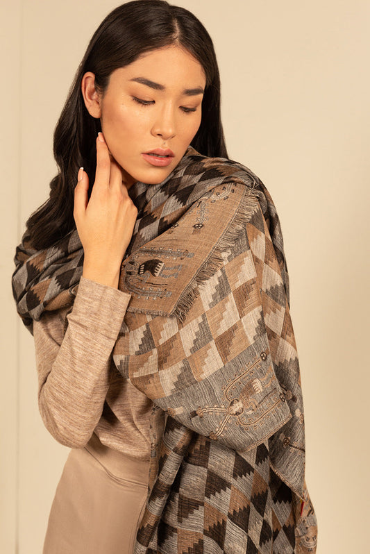 Nazca - 31 Chal Royal Alpaca &amp; Seda Color Negro