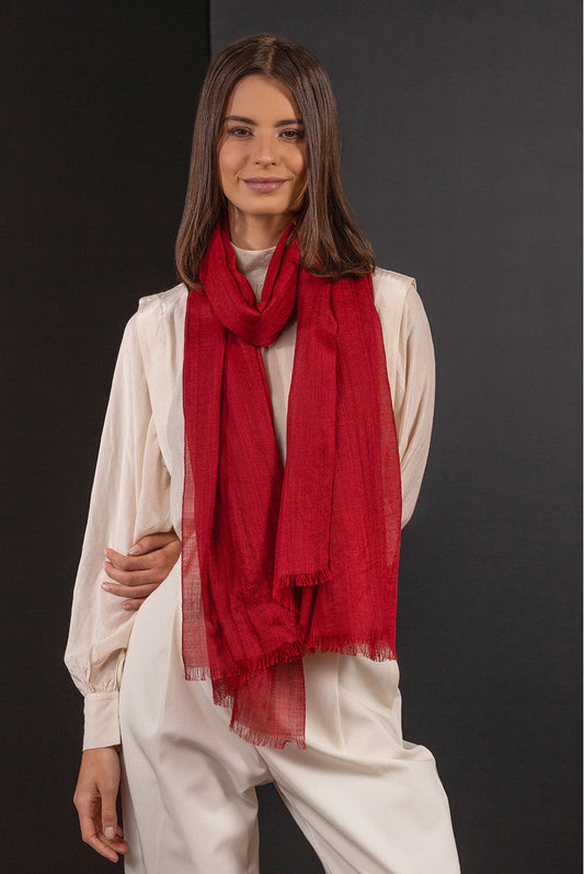 Chal Borisette Royal Alpaca &amp; Seda Color Rojo