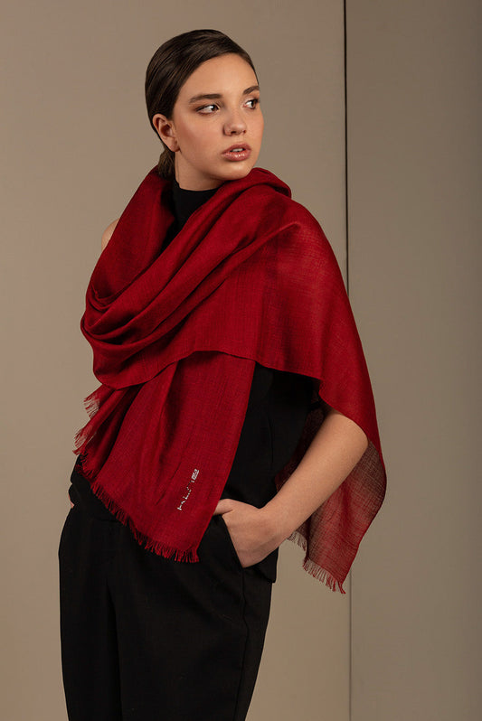Chal Bari Royal Alpaca &amp; Seda Color Rojo