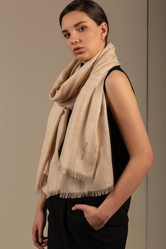 Chal Bari Royal Alpaca &amp; Seda Color Beige