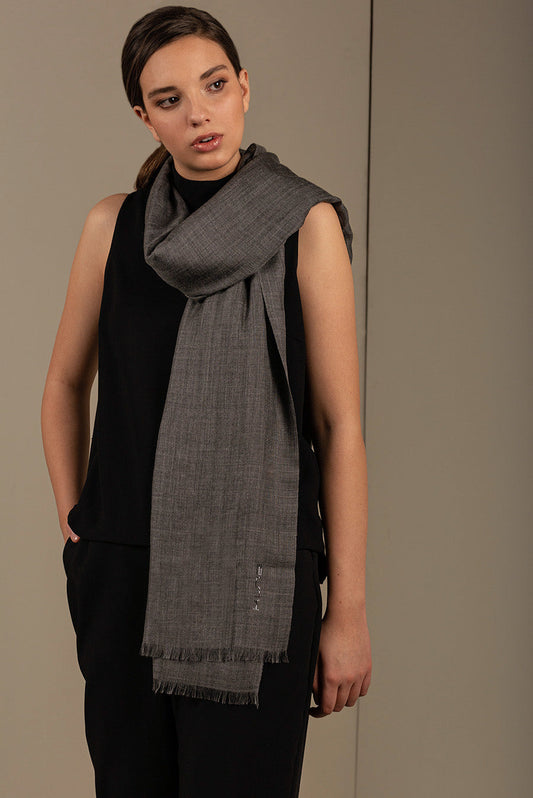 Chal Bari Royal Alpaca &amp; Seda Color Gris