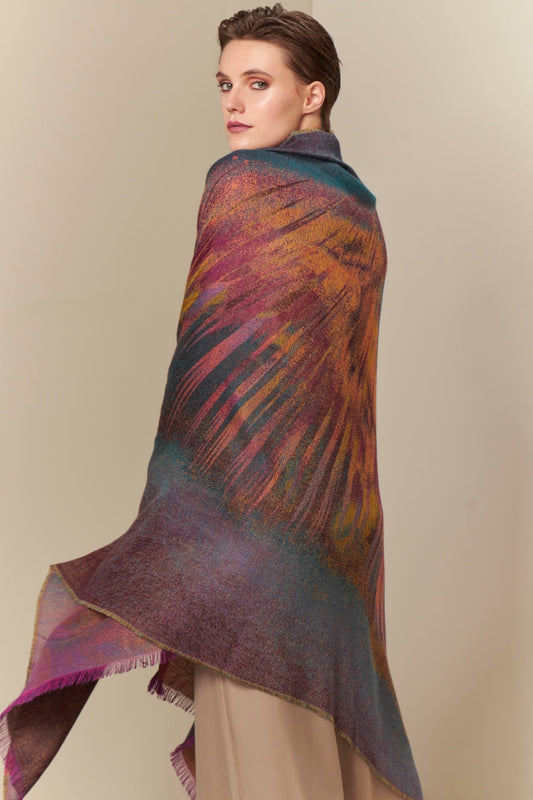Auroras Boreales - Mantón Finlandia Royal Alpaca y Seda Color Multicolor