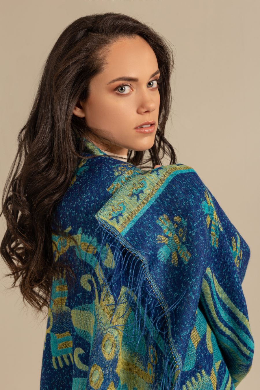 Nazca - 10 Chales Baby Alpaca Color Azul