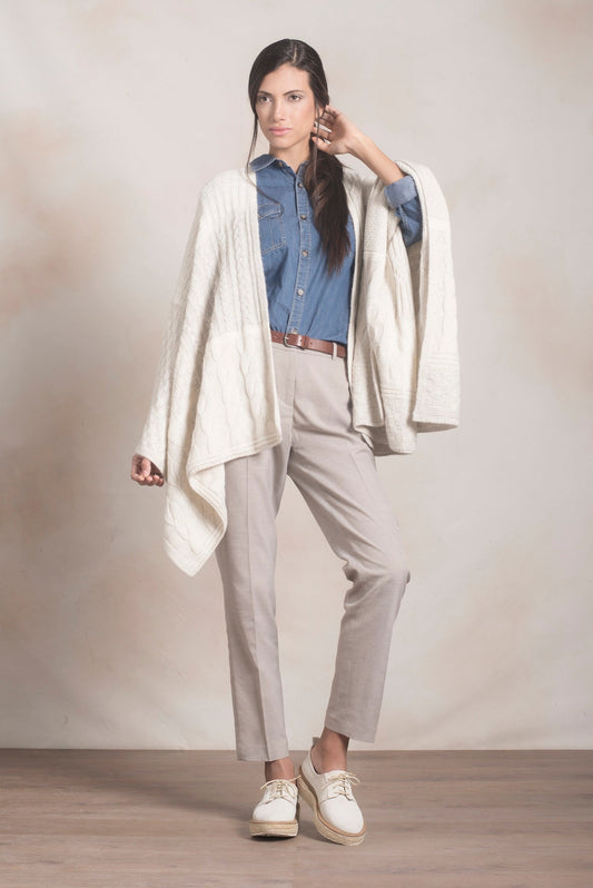Poncho Pacome Baby Alpaca Color Franela