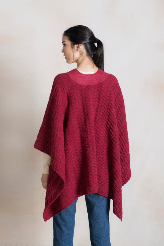 Poncho de Aros Baby Alpaca Color Venezia