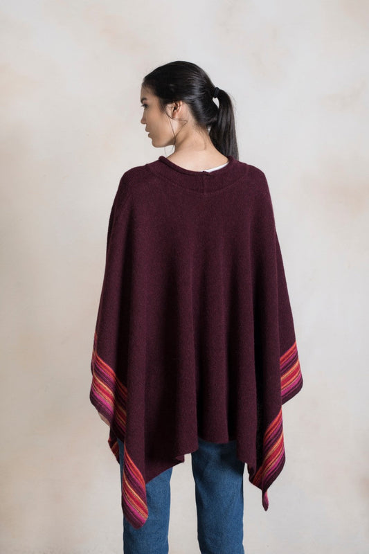 Poncho Ruth Baby Alpaca Color Amargo