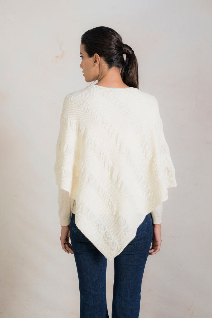 Poncho Rachel Baby Alpaca Color Crudo
