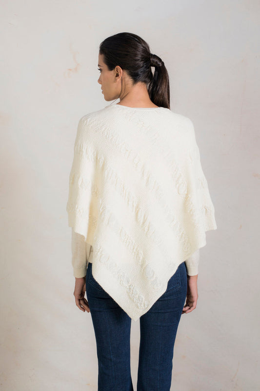 Poncho Rachel Baby Alpaca Color Crudo