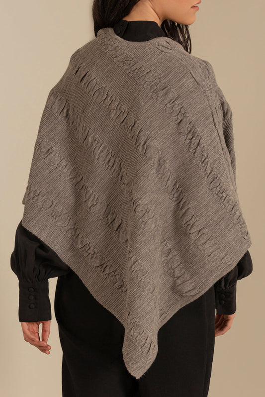 Poncho Rachel Baby Alpaca Color Gris