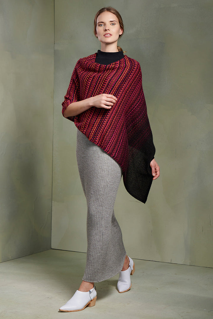 Rapsody Poncho Baby Alpaca Color Burdeos