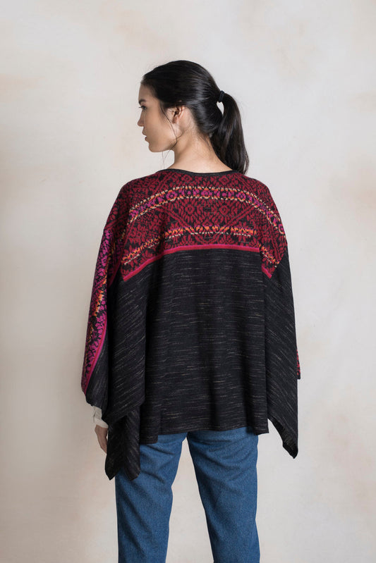 Poncho Rumi Baby Alpaca Color Meteorito