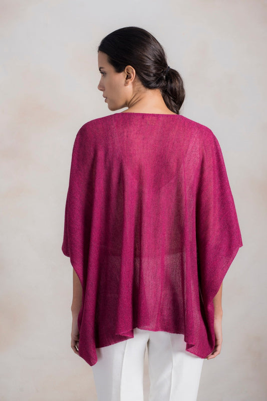 Romanov Poncho Fucsia Baby Alpaca Color Fuchsia