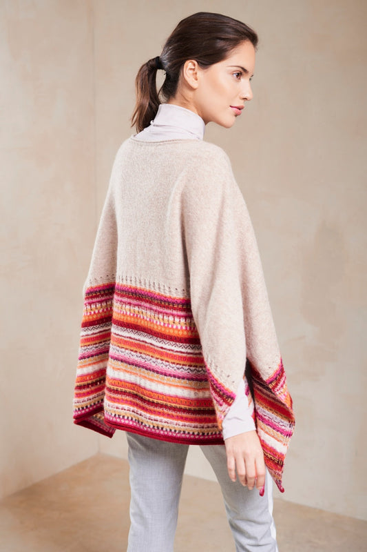 Poncho Saman Baby Alpaca Color Sabbia