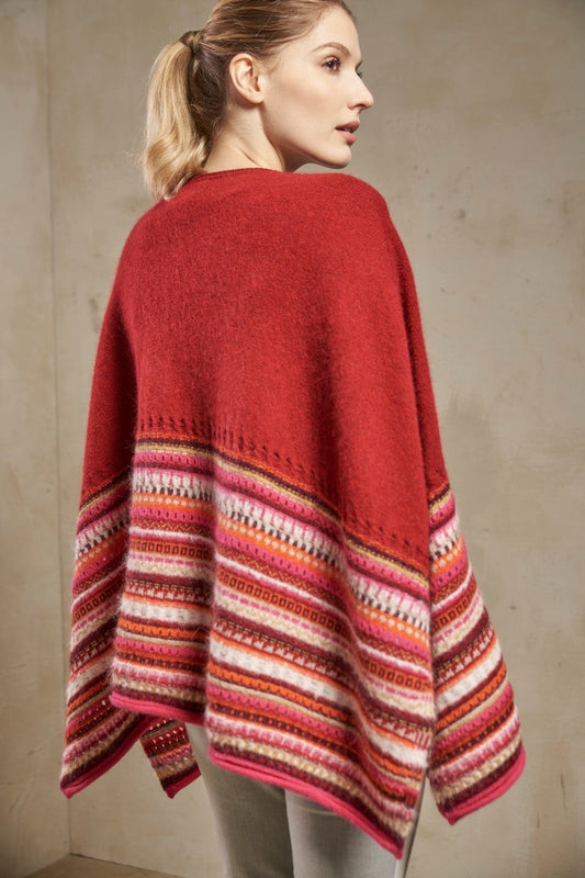 Poncho Saman Baby Alpaca Color Rubi