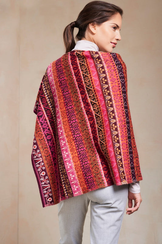 Poncho Sangalle Baby Alpaca Color Burdeos