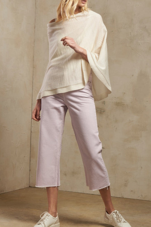 Poncho Sway Baby Alpaca Color Crudo