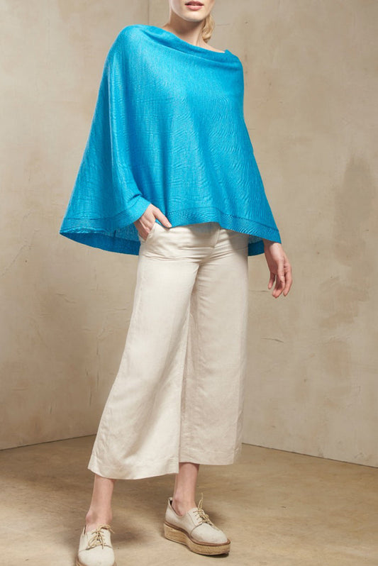 Poncho Sway Baby Alpaca Color Cian