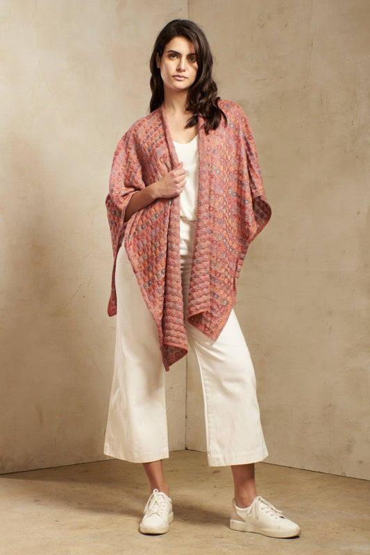 Poncho Sorbete Baby Alpaca Color Melón