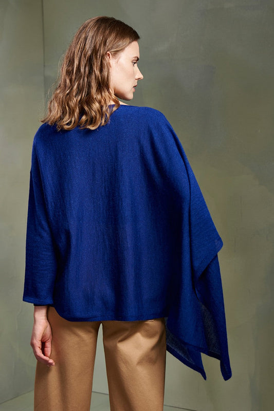 Poncho Toffee Baby Alpaca Color Cadete