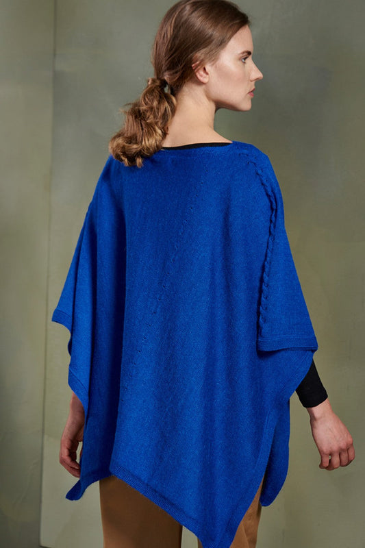 Poncho Tatiana Baby Alpaca Color Azul