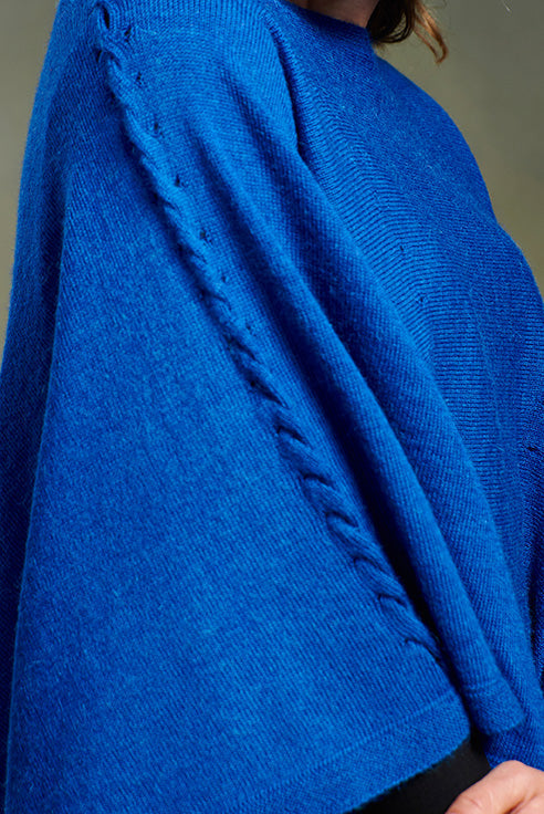 Poncho Tatiana Baby Alpaca Color Azul