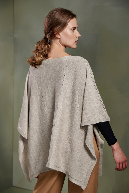 Poncho Tatiana Baby Alpaca Color Sabbia