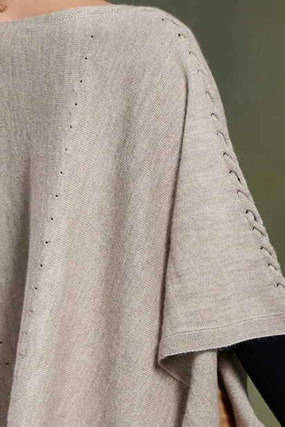 Poncho Tatiana Baby Alpaca Color Sabbia