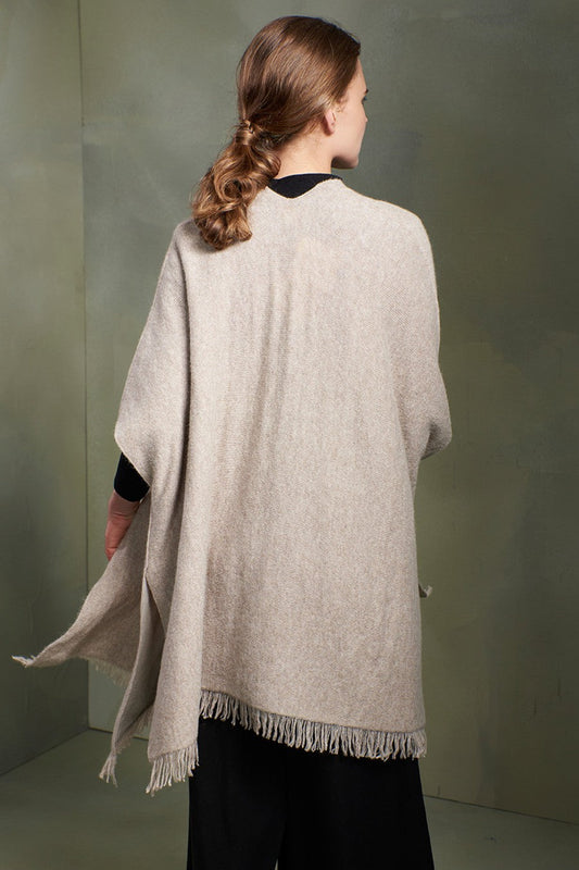 Capa Tibra Baby Alpaca Color Sabbia y Crudo