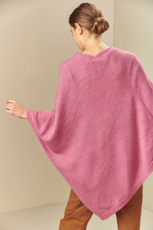 Almendra Poncho Baby Alpaca Color Damasco