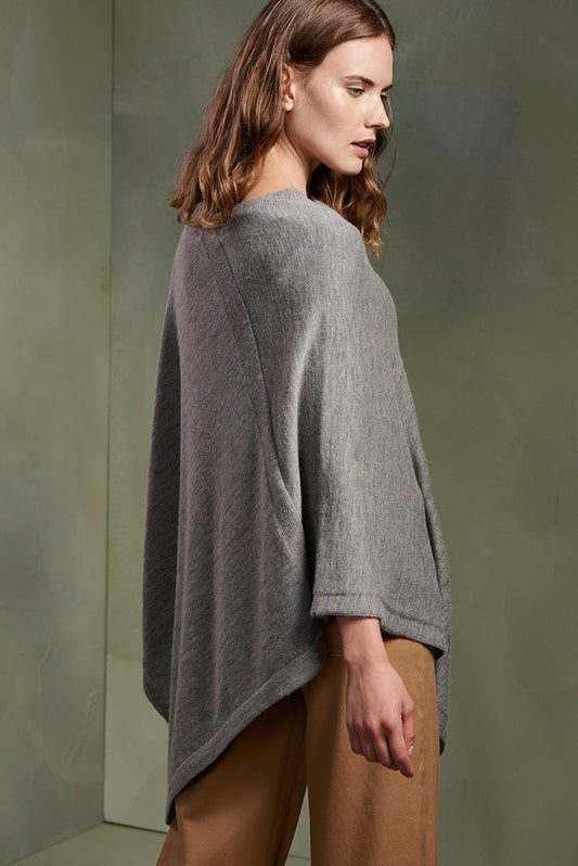 Almendra Poncho Baby Alpaca Color Paloma