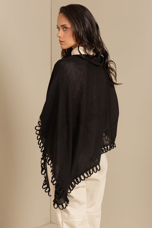 Poncho Bruma Alpaca 16 Colores Negro