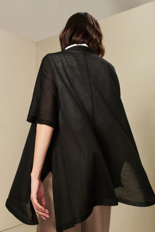 Poncho Tangelo Baby Alpaca Color Negro