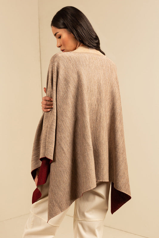 Poncho Uccello Baby Alpaca Color China&amp;Arena