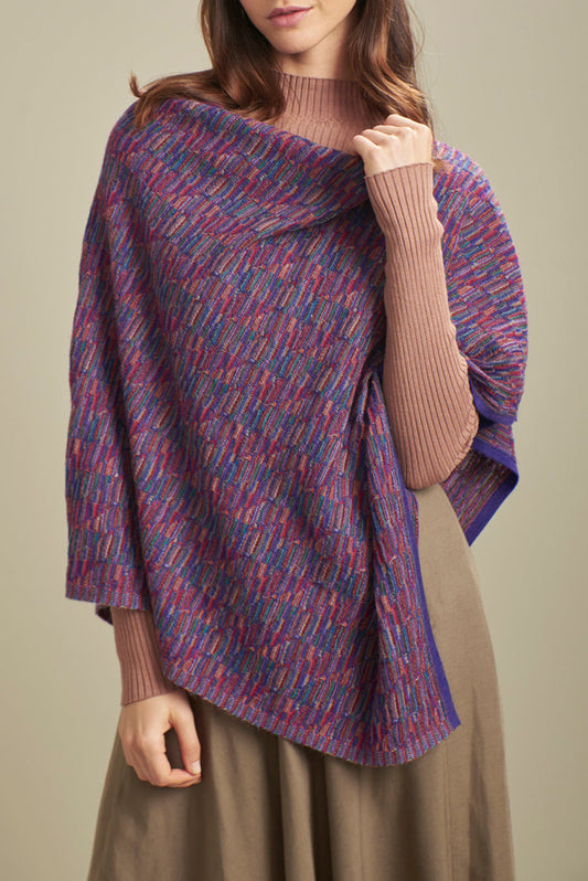 Ucrania Poncho Baby Alpaca Color Morado