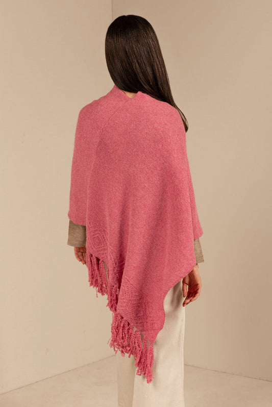 Poncho Ofelia Baby Alpaca Color Damasco