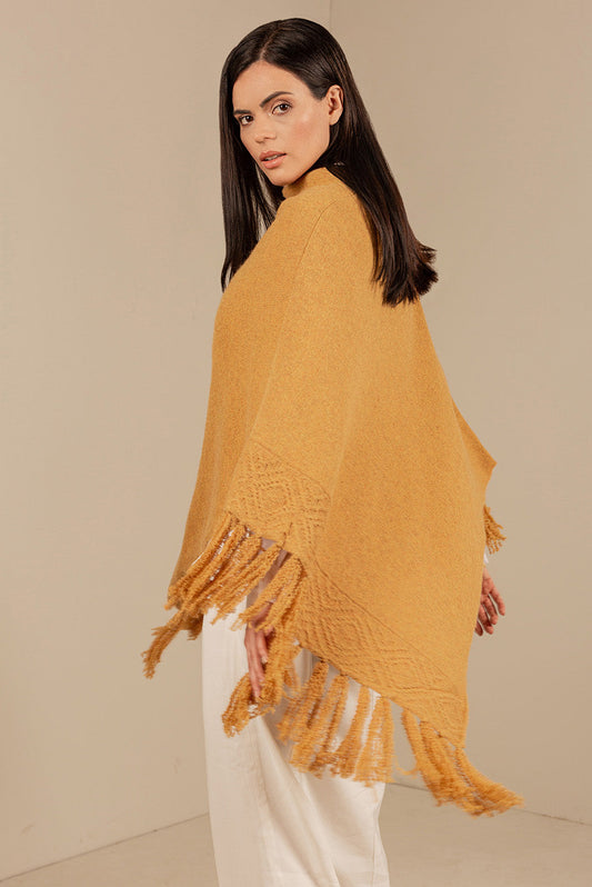 Poncho Ofelia Baby Alpaca Color Senape