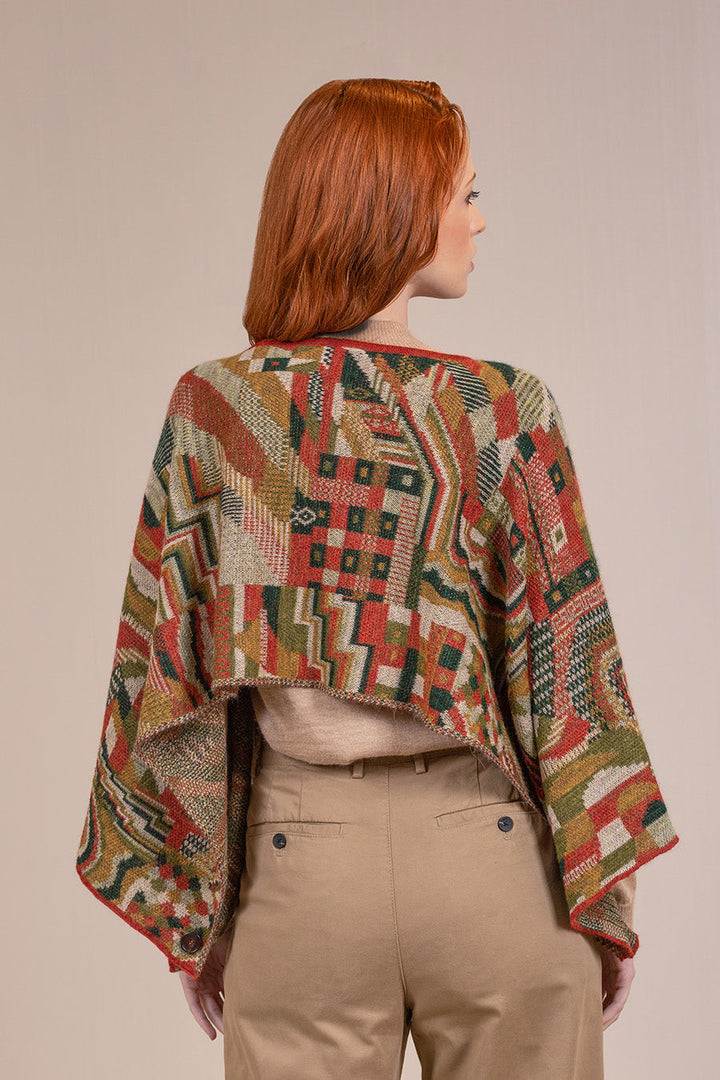 Vesubio Poncho Baby Alpaca Color Secoya