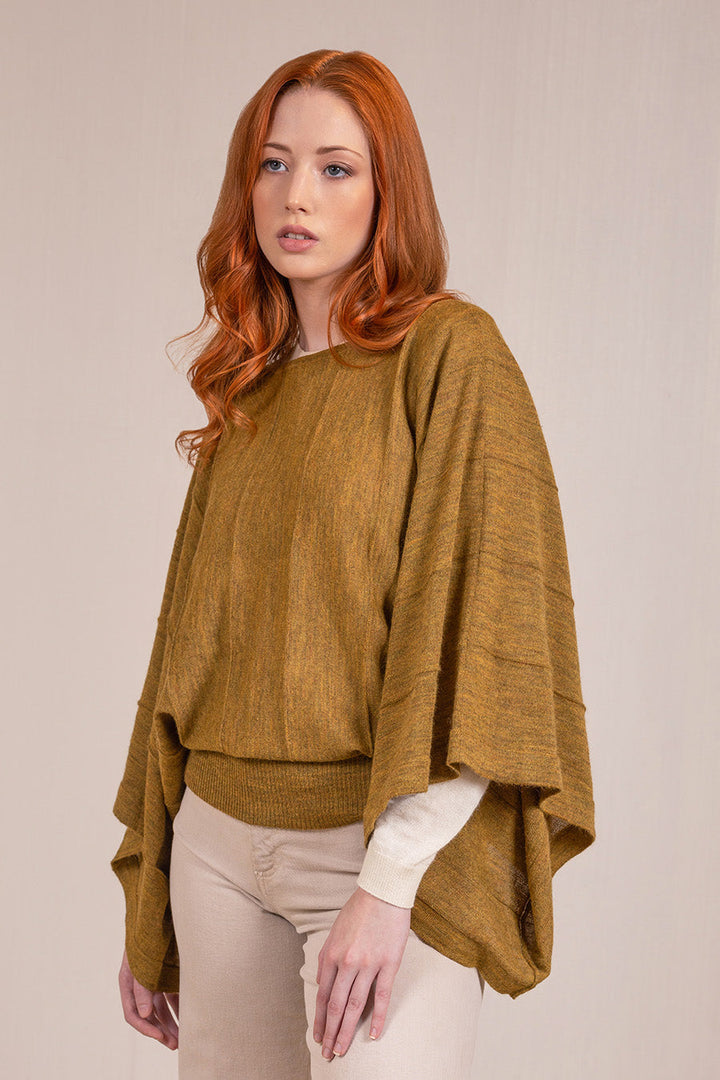 Poncho Vavi Baby Alpaca Color Curry