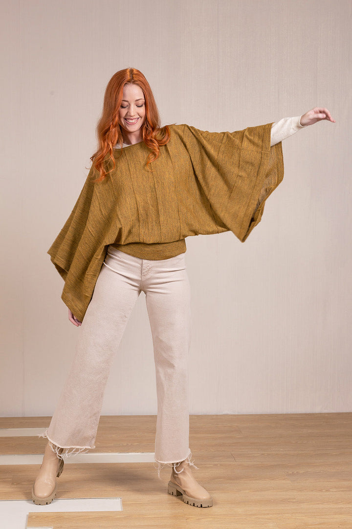 Poncho Vavi Baby Alpaca Color Curry