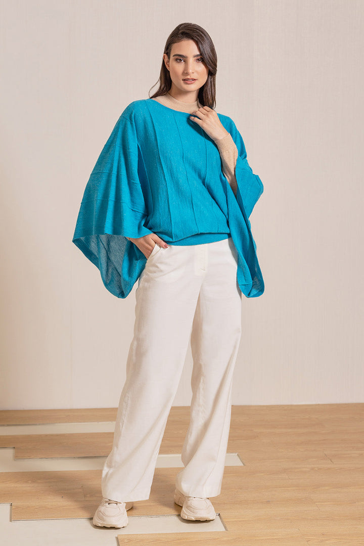 Poncho Vavi Baby Alpaca Color Piscina
