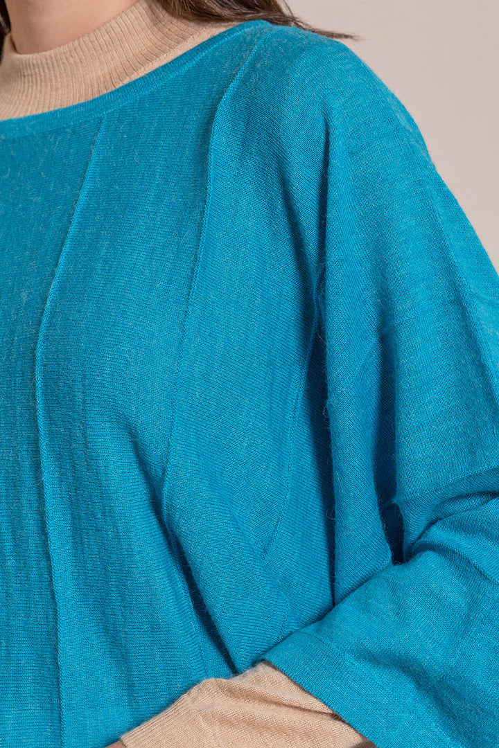 Poncho Vavi Baby Alpaca Color Piscina