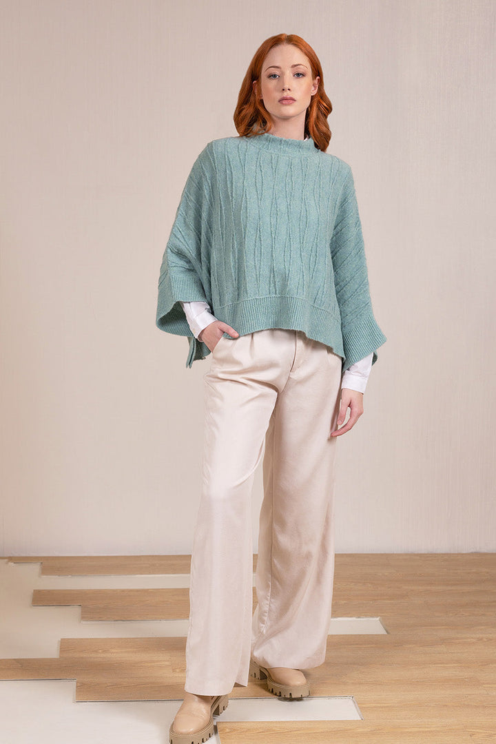 Poncho Valery Baby Alpaca Color Wasabi