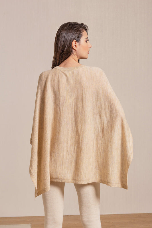 Poncho Vaya Baby Alpaca Color Crema