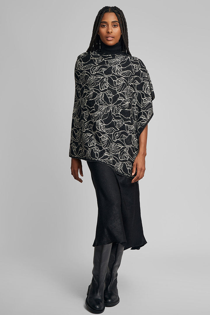 Weiss Poncho Baby Alpaca Color B&w
