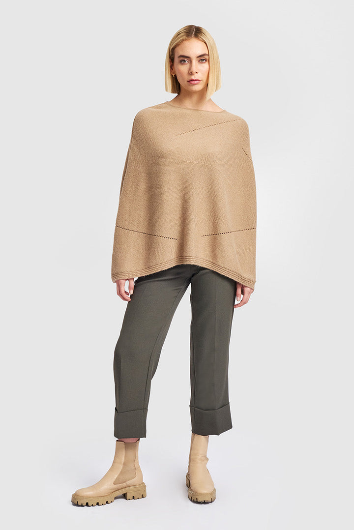 Poncho Wonderland Baby Alpaca Color Semola