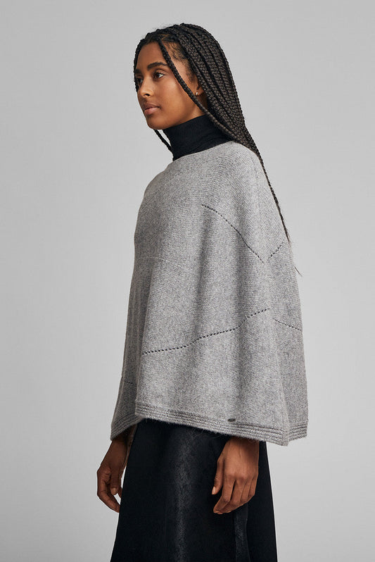 Poncho Wonderland Baby Alpaca Color Nuage