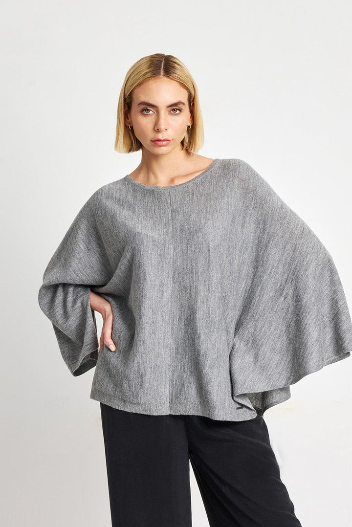 Poncho Wimar Baby Alpaca Color Nuage